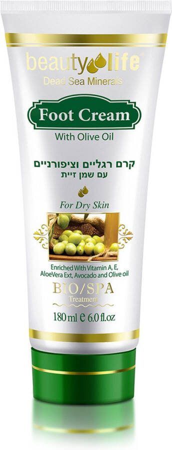Beauty Life Dead Sea Minerals Voetcrème met olijfolie 180ml Authentic Dead Sea Cosmetics™