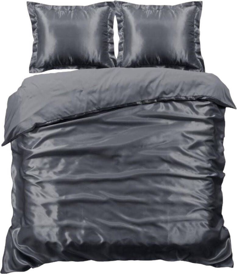 Beauty Silk Dekbedovertrek 240x200 220 Glans Satijn Antraciet