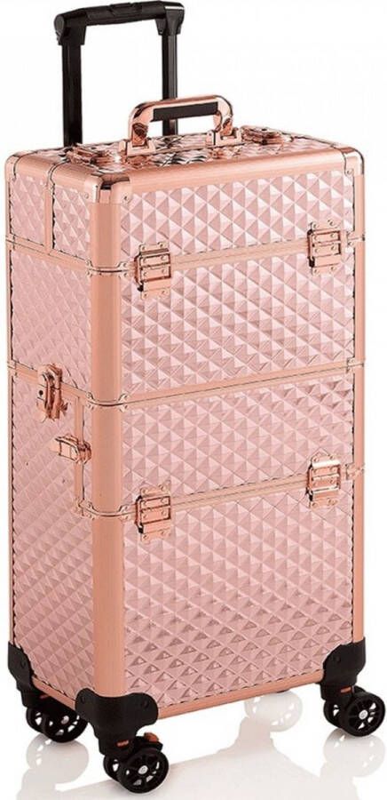 Beauty supplies Professionele Trolley Diamond Rose Gold Hoogte 76 cm