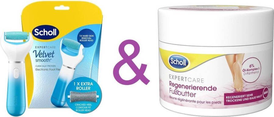 BeautyCosmetics4you Scholl Velvet Smooth + 150 ml Scholl Expertcare Regenererende voetboter – Scholl – voetverzorging – Huidverzorging – Scholl velvet Smooth – Voetcreme – Creme – Voetboter