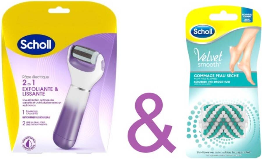 BeautyCosmetics4you Scholl Velvet Smooth + Skin scrub navulling rollers- Scholl Van Droge Huid Exfoliatie Roller Voeten En Benen 2 Stuks-Eelverwijderaar- Voetverzorging – Huidverzorging – Navulling – Rollers