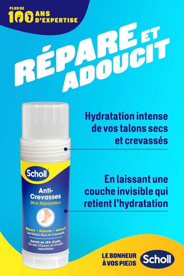 BeautyCosmetivcs4you Scholl Anti-Cracked Repair Stick 70 gr Herstelt hydrateert en verzacht droge en gebarsten hielen Verrijkt met 25% ureum bitterzout en essentiële – Scholl – Voetverzorging – Huidverzorging – Scholl Velvet Smooth