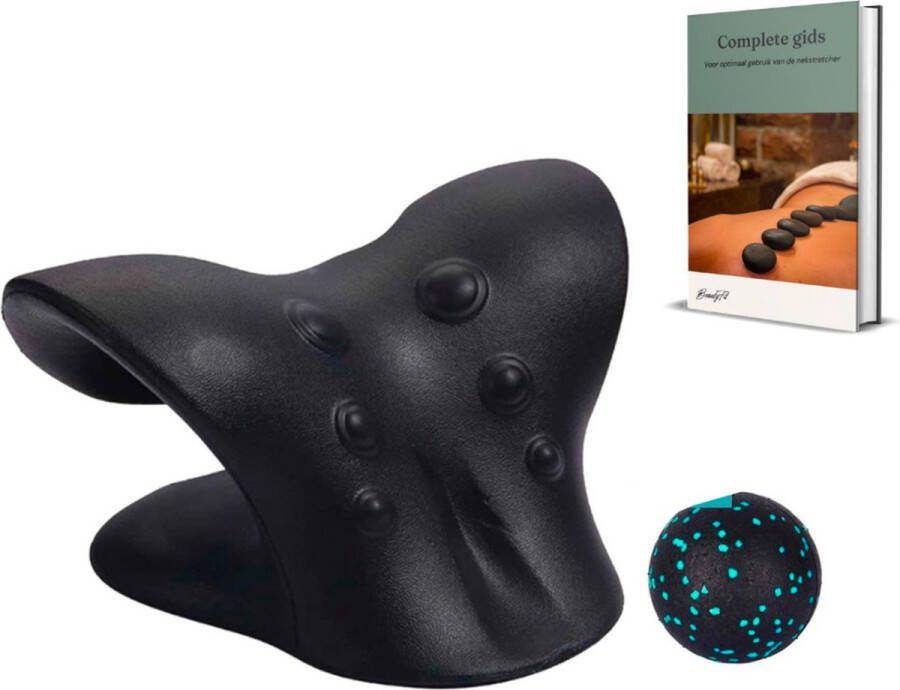 BeautyFit 2 delig Nekstretcher Inclusief massagebal + ebook (t.w.v. €12 99) nekmassage rug stretcher Triggerpoint bal Backstretcher Massagekussen Nek Stretcher Nek Massage Moederdag Cadeautje Cadeau Voor Mama Geschenkset