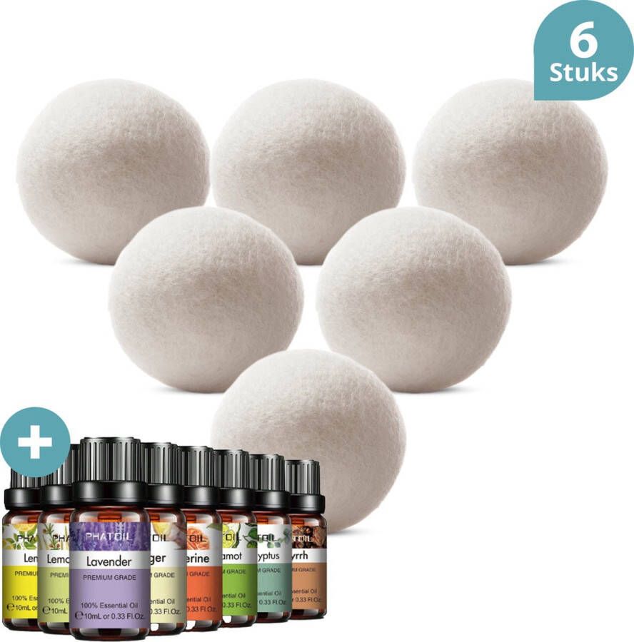 BeautyFit 8 stuks Drogerballen 2 extra wasdrogers Droogballen wasmachine Wasballen Wol Doseerbol Moederdag Cadeautje Cadeau Voor Mama Geschenkset