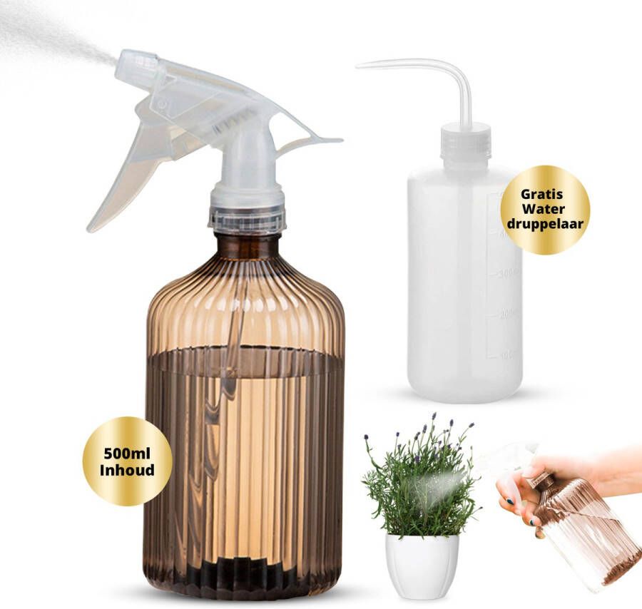 BeautyFit Plantenspuit Mist Spray Bottle + Sprayflacon Waterspuit Drukspuit Plantensproeier Waterverstuiver Waterspuit Verstuiver Plantenvernevelaar Spuitfles Moederdag Cadeautje Cadeau Voor Mama Geschenkset