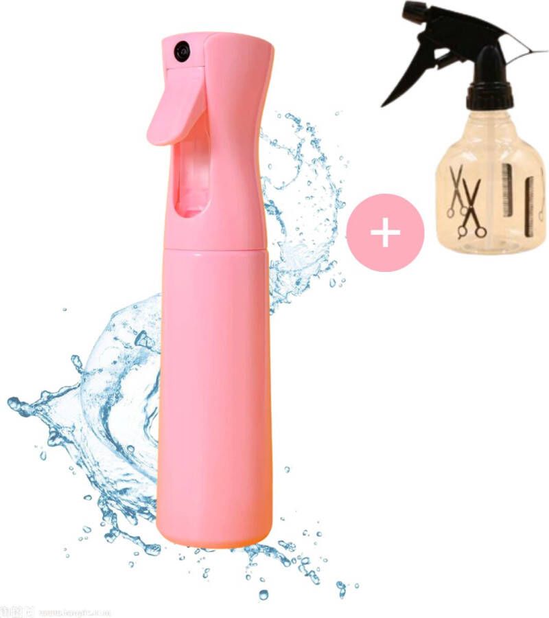 BeautyFit Waterspuit Haar 2 stuks Mist Verstuiver Waterverstuiver Krullen Plantenspuit Mist Spray Bottle Waterspuit Mist Spray Plantensproeier Waterverstuiver Roze Moederdag Cadeautje Cadeau Voor Mama Geschenkset