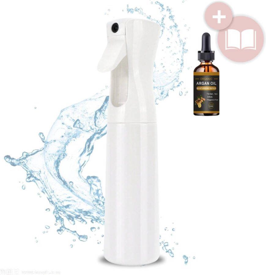 BeautyFitXL BeautyFit Mist Spray Bottle PRO 300ml Incl. E-book + Argan Olie Luxe Haarspray nieuw design professionele Mist Verstuiver Haar Kappersspuit Waterspuit Verstuiver Waterspuit Haar Rose Goud