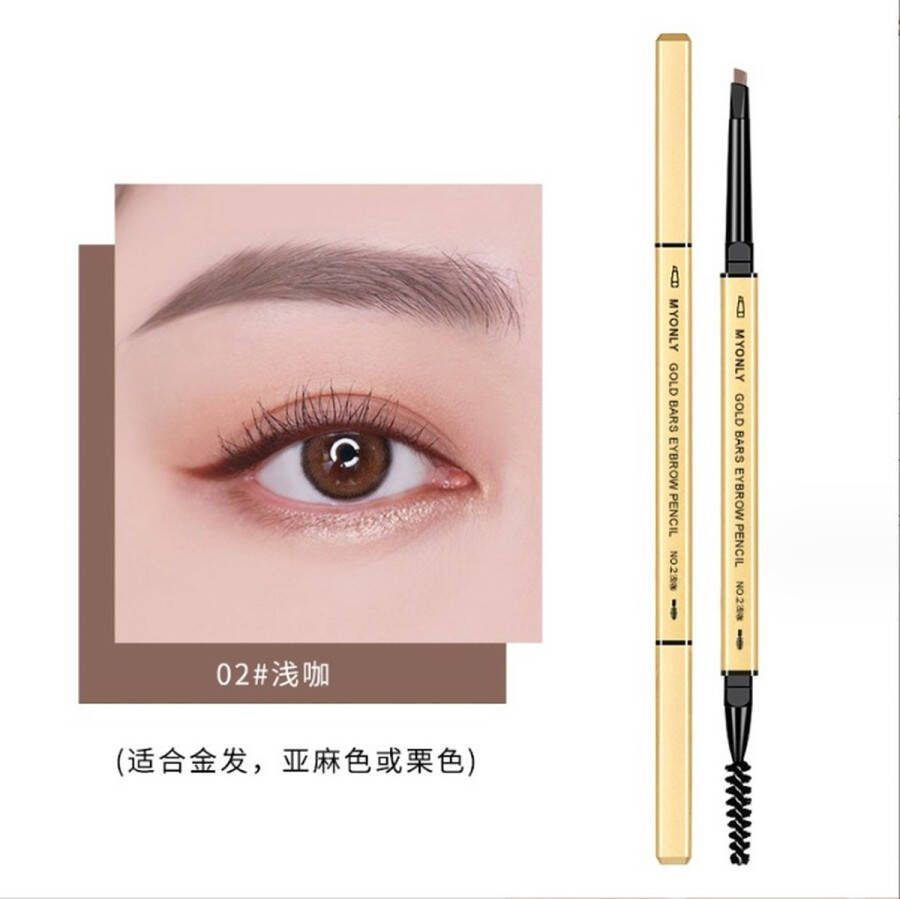 Beautyforall Oogpotlood Multifunctioneel driehoekig oog- en wenkbrauwpotlood Eyeliner Vult markeert en maakt lijnen voor de wenkbrauwen Met zacht borsteltje om je wimpers en wenkbrauwen te kammen 3 functies in 1 Luxe etui* 2 Bruin R 26