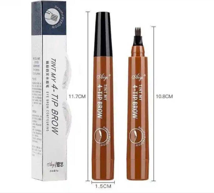 Beautyforall Professionele Vloeibare Wenkbrauwpotlood Modern Waterbestendig en Gemakkelijk te Gebruiken 4 Grijs R 97