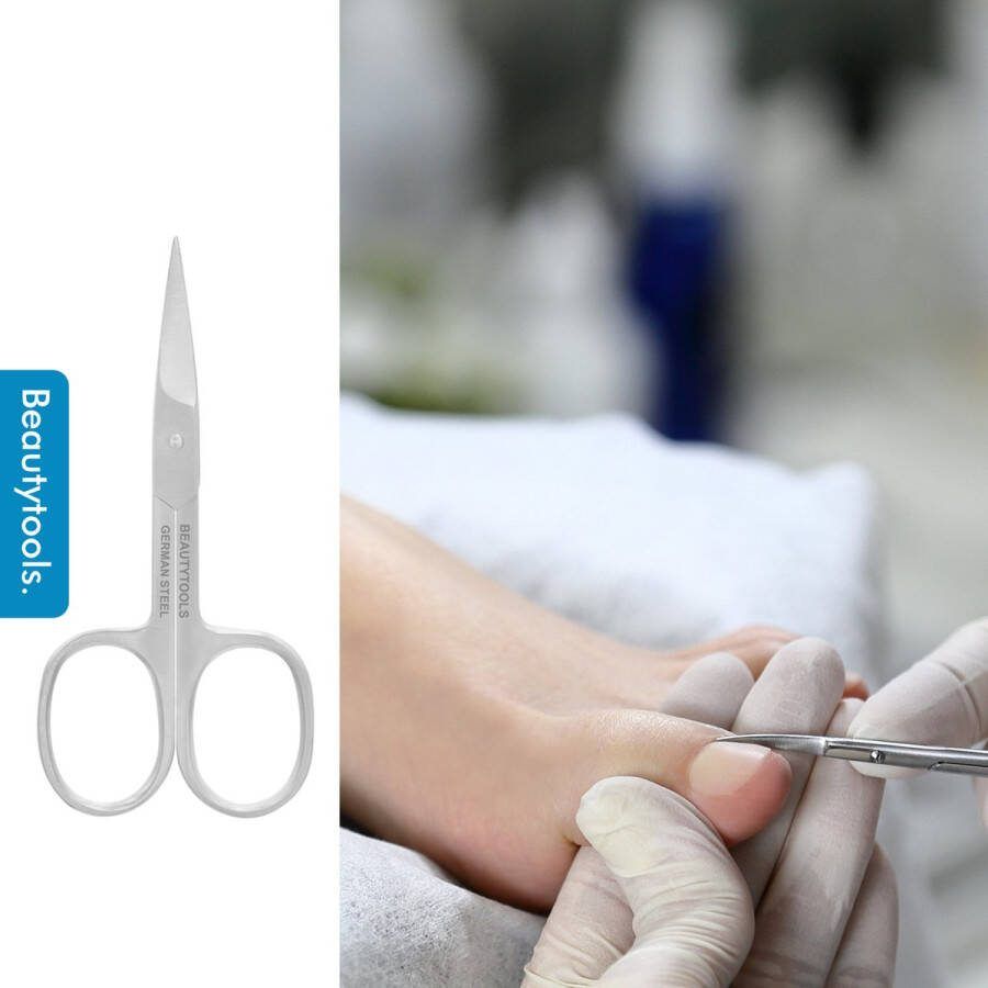 Beautytools.be BeautyTools Nagelschaar Stevige Nagelschaar voor Nagelhoeken Vingernagels en Teennagels Pedicure Manicure Schaar Stevig Recht snijvlak INOX (9.5 cm) (NS-0805)
