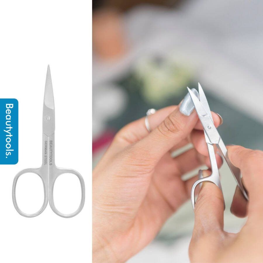 Beautytools.be BeautyTools Professionele Nagelschaar Stevige Nagelschaar voor Nagelhoeken Vingernagels en Teennagels Pedicure Manicure Schaar Stevig Gebogen snijvlak (9.5 cm) (NS-0829)