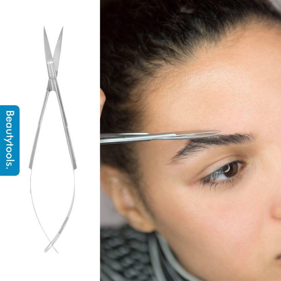 Beautytools.be BeautyTools Professionele Veerschaar Wenkbrauw schaartje Wenkbrauw Trimmer Eyebrow Scissor Recht snijvlak 12 cm (NS-0881) INOX