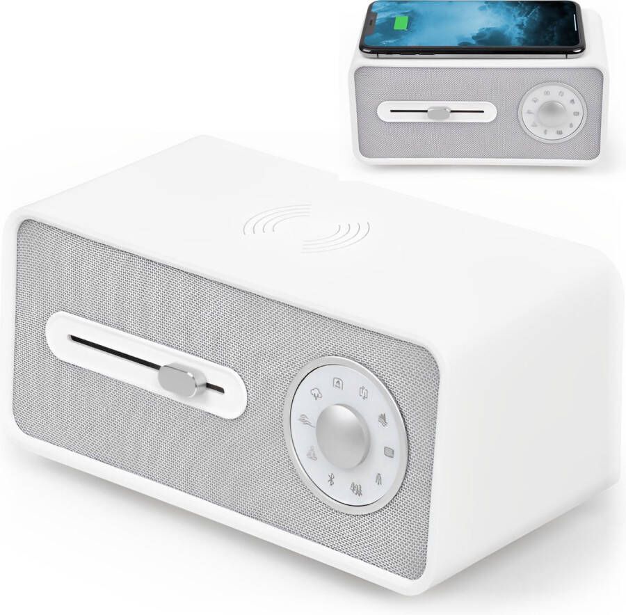 Bebster Retro 3 in 1 White noise machine Bluetooth luidspreker Draadloze oplader Witte ruise apparaat