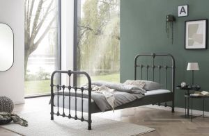 Bed Box Holland Kinderbed Erma 90x210 Antraciet Metaal lattenbodem -eenpersoons