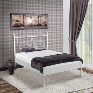 Bed Box Holland Metalen bed Sun zilver 140x220 lattenbodem metaal