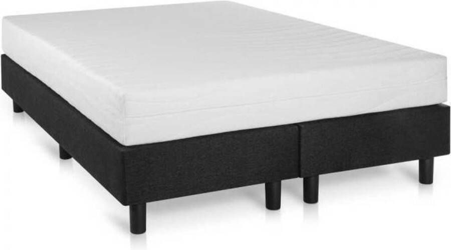 Bed4less Boxspring 120 x 200 cm Met Matras Twijfelaar (120 cm breed) Zwart