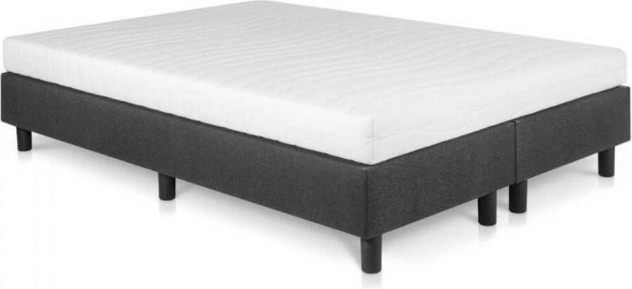 Bed4less Boxspring Student Basic Antraciet 130x200 cm Comfort Foam Matras