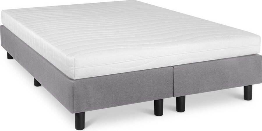 Bed4less Boxspring Student Basic Lichtgrijs 120x190 cm Comfort Foam Matras