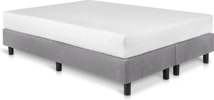 Bed4less Boxspring Student Basic Lichtgrijs 120x190 cm Pocket matras 7-zones