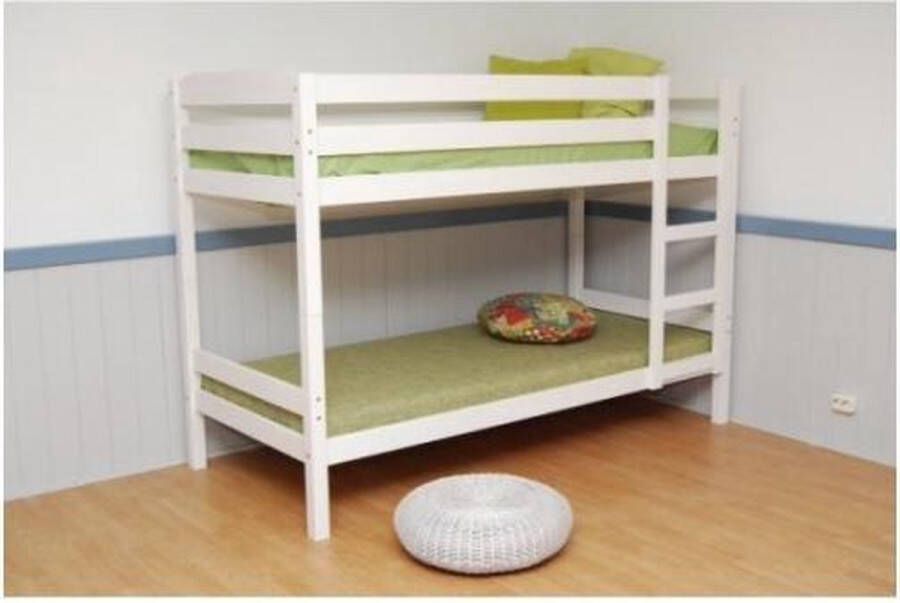 Bedden Amsterdam Hout Stapelbed Wit Deelbaar 90x200