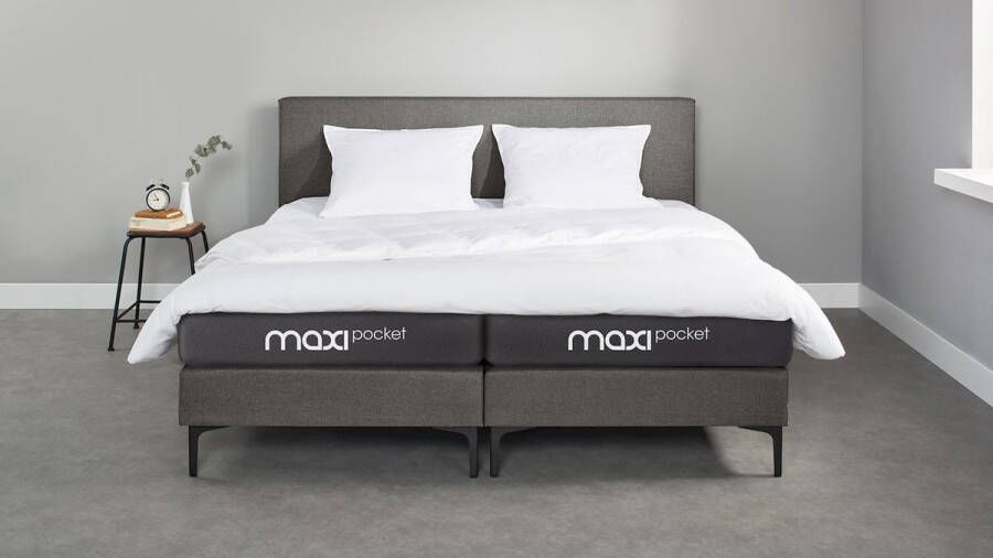 Beddenreus box Oxford met Maxi Pocket matras 160 x 200 cm donkergrijs