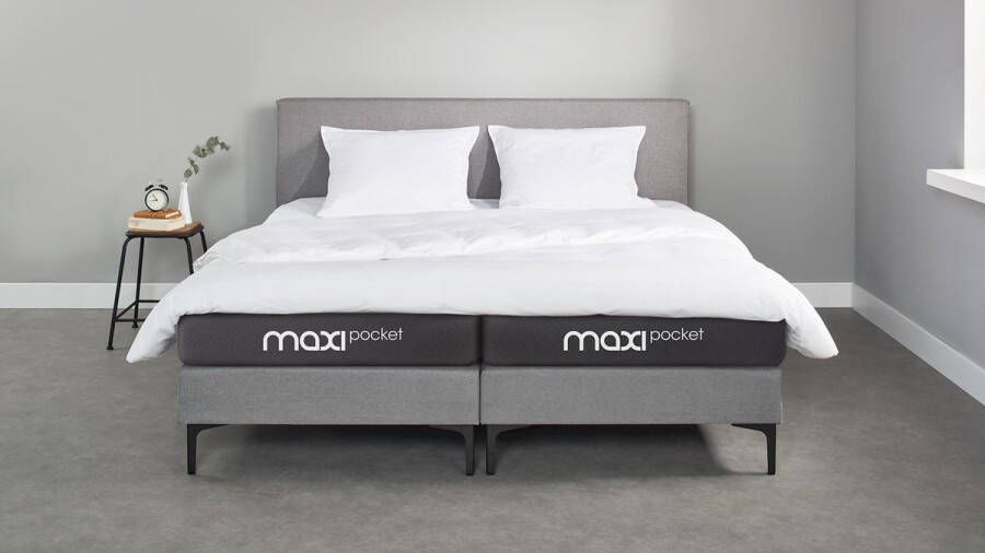 Beddenreus box Oxford met Maxi Pocket matras 160 x 200 cm lichtgrijs