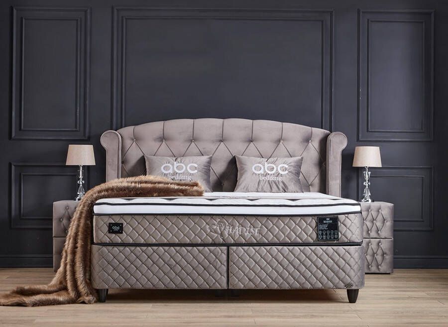 Beddenscout24 Boxspring bed met opbergruimte 120x200 cm Grijs Hadise