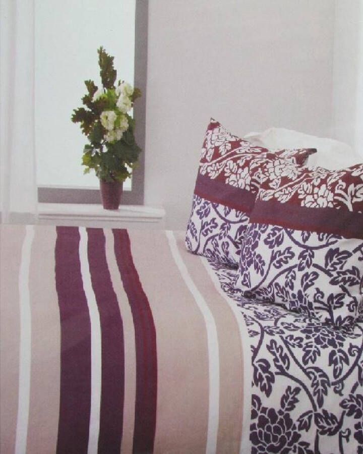 Beddinghouse Baretta Dekbedovertrek Eenpersoons 140x200 220 cm Aubergine