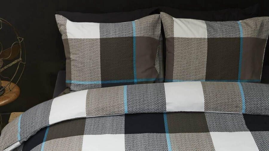 Beddinghouse Benja Dekbedovertrek Flanel Tweepersoons 200x200 220 cm Aqua Blue