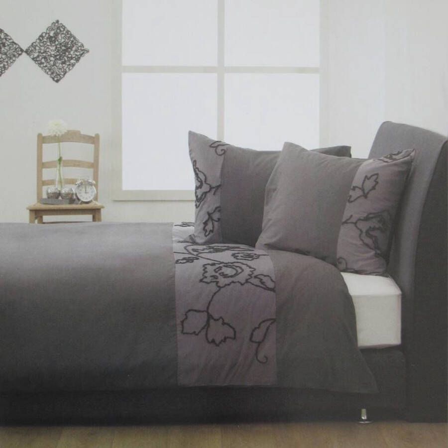 Beddinghouse Honfleur Dekbedovertrek Eenpersoons 140x200 220 cm Anthracite