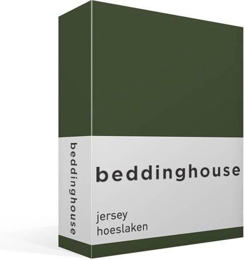 Beddinghouse Jersey Hoeslaken Eenpersoons 80 90x200 220 cm Dark Green
