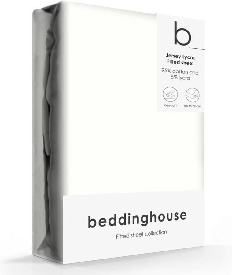 Beddinghouse Jersey-Lycra Hoeslaken Offwhite-140 160 x 200 220 cm