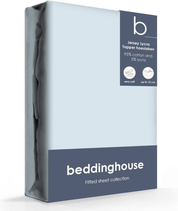 Beddinghouse Jersey Stretch Topper Hoeslaken Tweepersoons 140 160x200 220 cm Lichtblauw