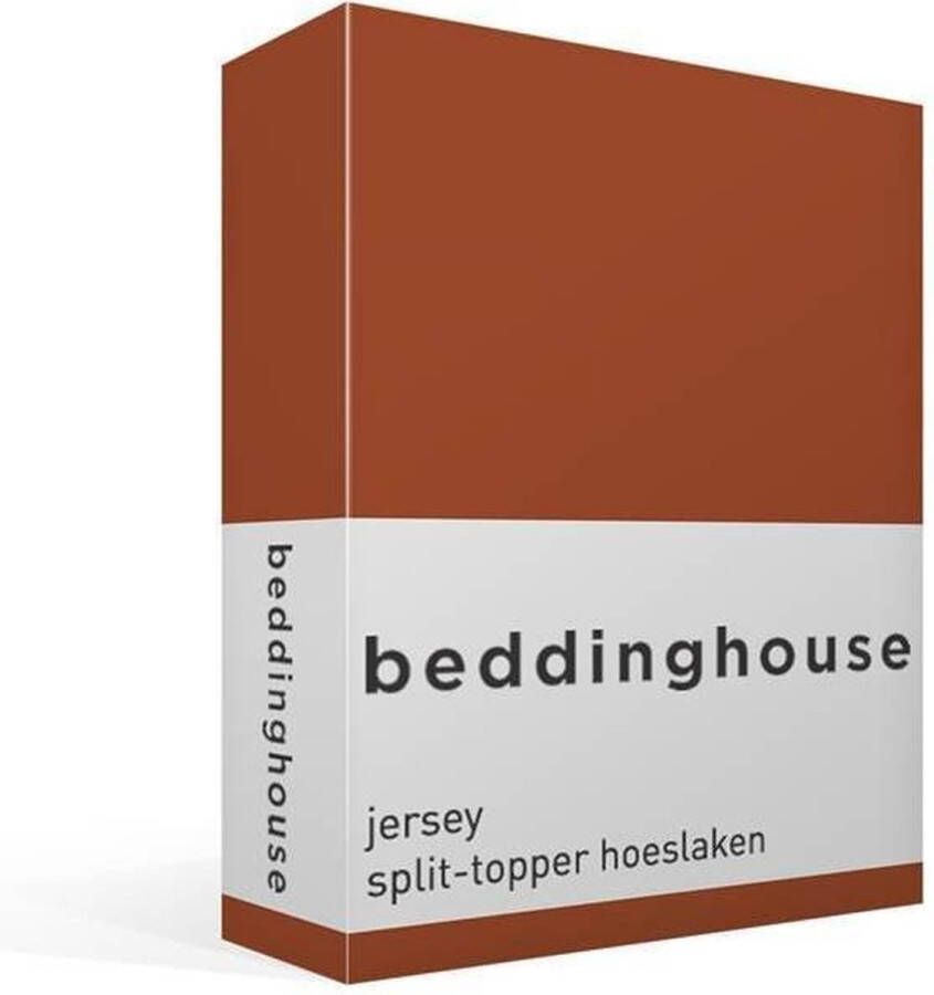 Beddinghouse Jersey Split-topper Hoeslaken Lits-jumeaux 160x200 220 cm Terra
