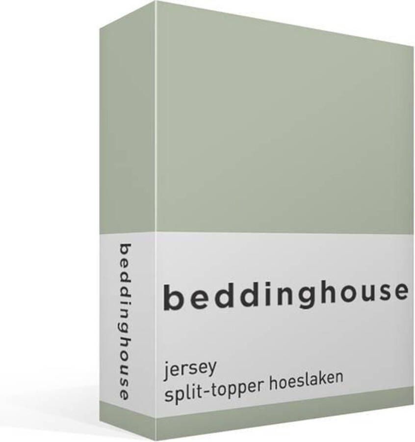 Beddinghouse Jersey Split-topper Hoeslaken Tweepersoons 140x200 220 cm Green
