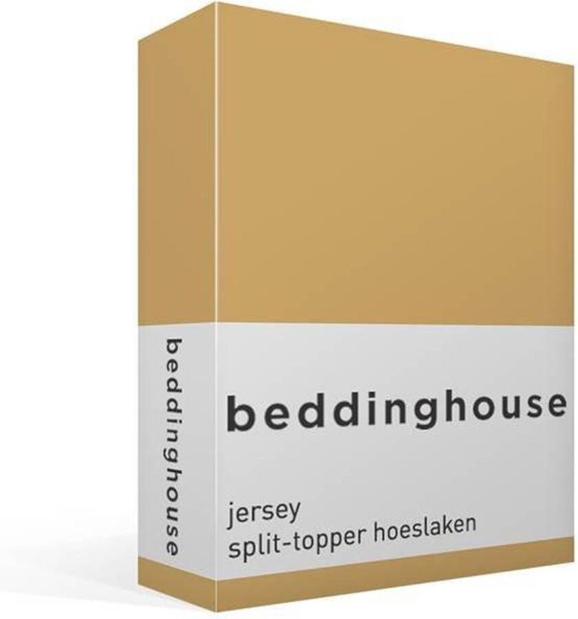 Beddinghouse Jersey Split-topper Hoeslaken Tweepersoons 140x200 220 cm Yellow