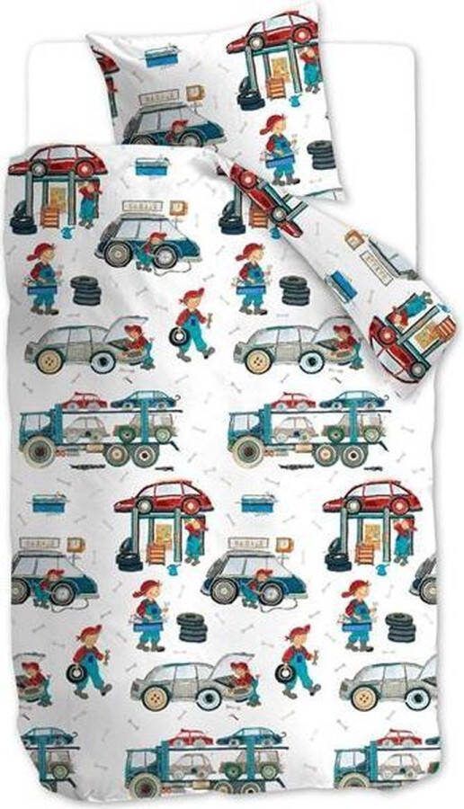 Beddinghouse Kids Car Tools Dekbedovertrek Junior 120x150 cm Multi kleur