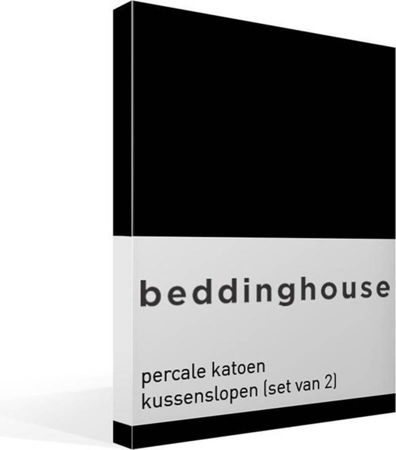 Beddinghouse perkal kussensloop Zwart 60 x 70 cm (set van 2)