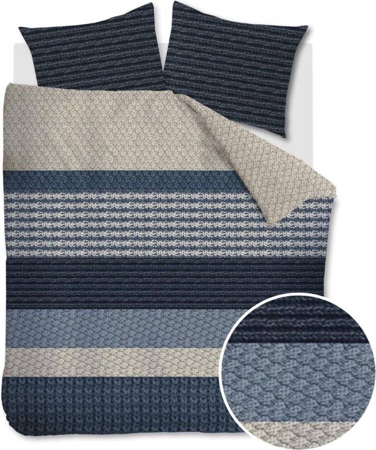 Beddinghouse Dekbedovertrek Blauw Flanel B 260 x L 200 cm B 260 x L 220 cm Lits-jumeaux extra breed