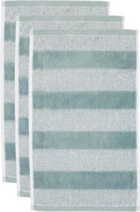 Beddinghouse Sheer Stripe set van 3 Gastendoekjes 30x50 cm Groen