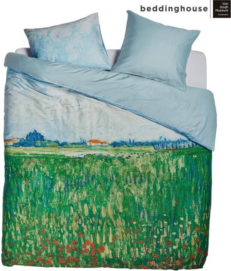 Beddinghouse x Van Gogh Museum Beddinghouse Dekbedovertrek Field with Poppies 200 x 200 210 220 cm green