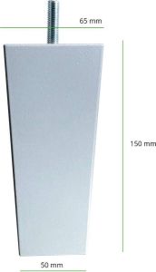 Bedworld Collection Bedworld Boxspring Blok Poten Taps 15 cm Zilver