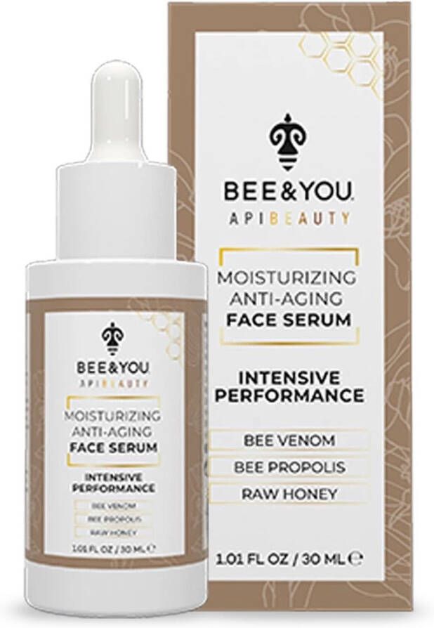 BEE&YOU Natuurlijke Anti-aging Gezichtsserum met Rijke Antioxidanten Bijengif+ Propolis + Rauwe Honing + Hyaluronzuur Diepe Hydratatie en Rimpelbehandeling 30ml