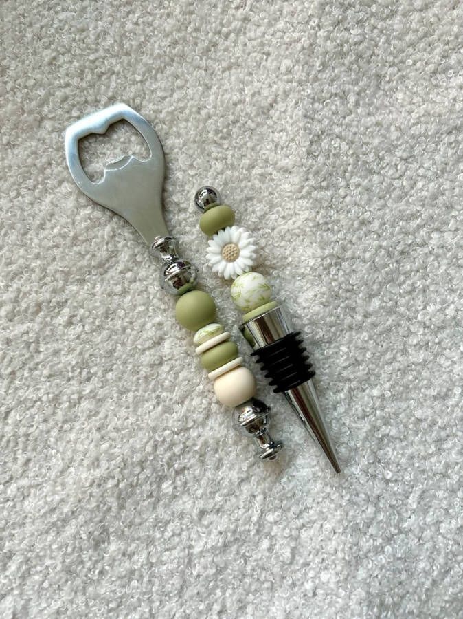Bee Mine Wijnstop groen flesopener cadeauset keukengerei opener fles