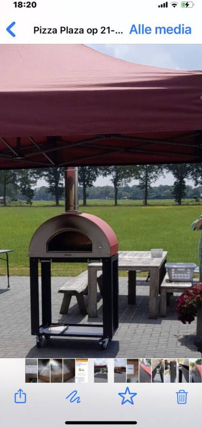 Beek Grande pizzaoven houtgestookt Rood tot 4 pizza's tegelijk