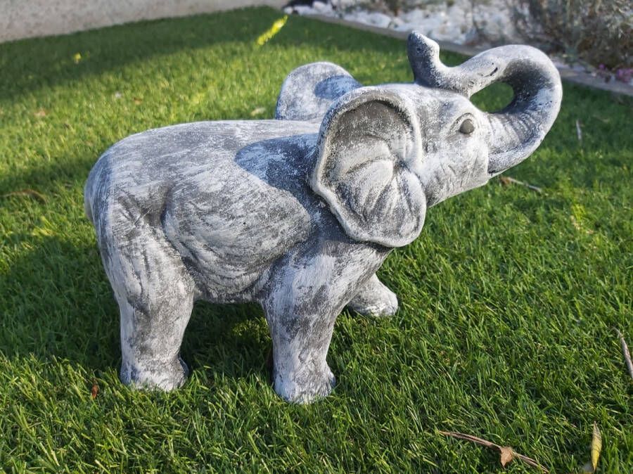 Beelden Moranne olifant 23cm beton beeld tuinbeeld
