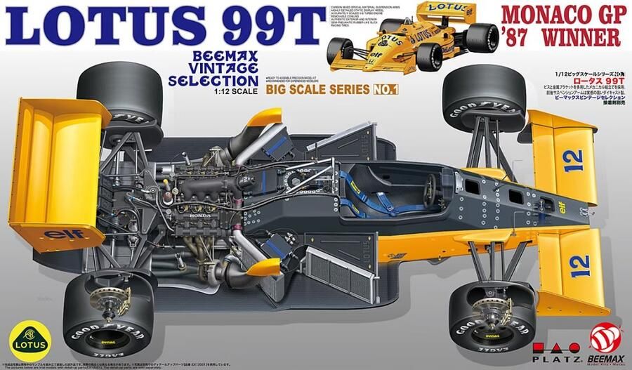 Beemax 1:12 12001 Lotus 99T 1987 Monaco GP Winner Plastic Modelbouwpakket