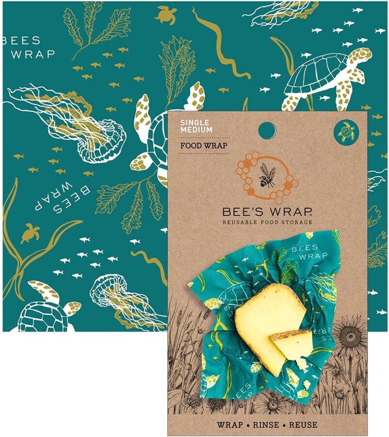 Bee's Wrap single medium Ocean Duurzaam Lunch Verpakken Eco Alternatief Voor Boterhamzakjes En Folies