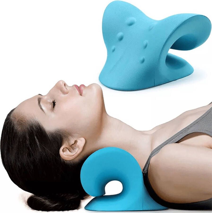 Befitco Neckstretcher Nek Massage Kussen Massage voor Nek Massage Apparaat Blauw