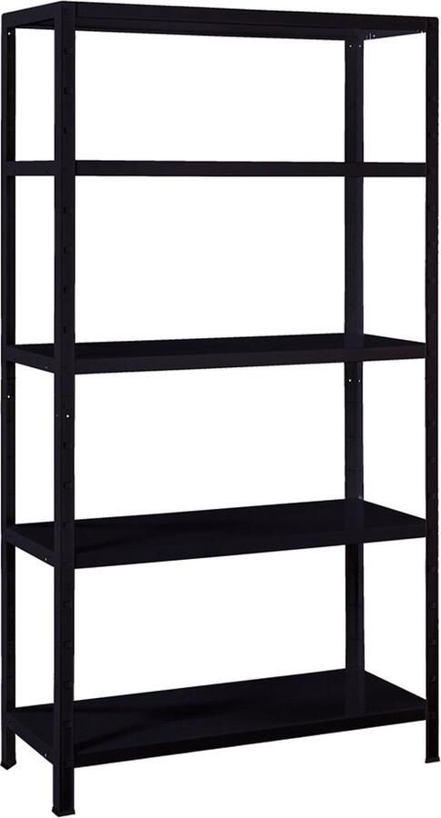BEGRA SELECT Stellingkast zwart 190x100x45cm (HxBxD) opbergrek stelling metaal 2 stuks